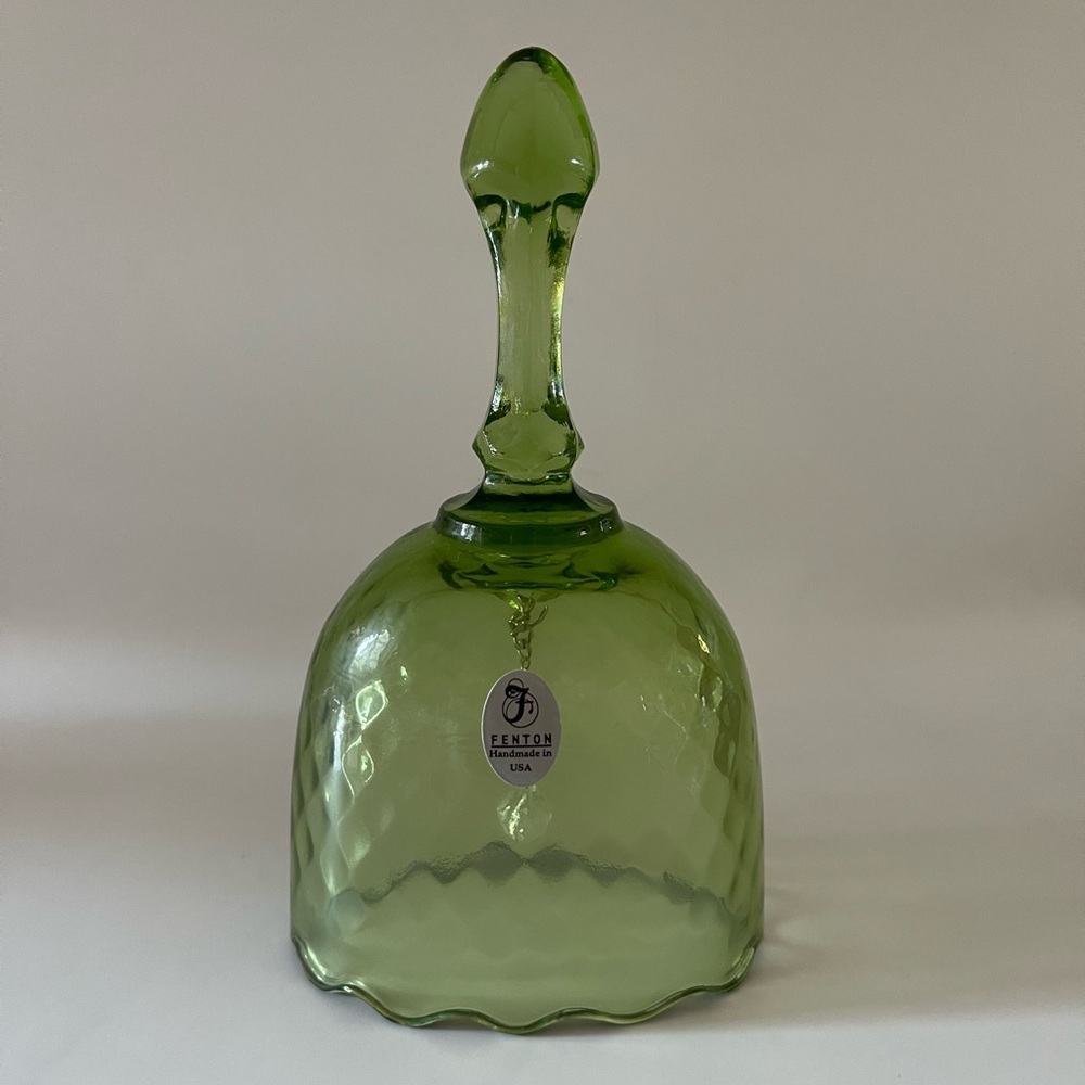 Vintage Fenton Glass Bell with a Diamond Optic Pattern